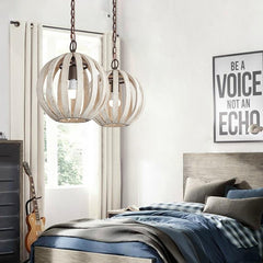 Rooney - Rustic Hanging Cage Lamp