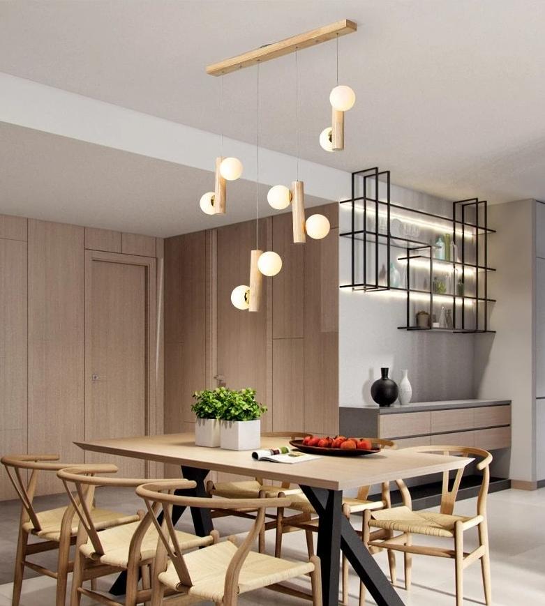 Prescott - Modern Wooden Bulb Chandelier