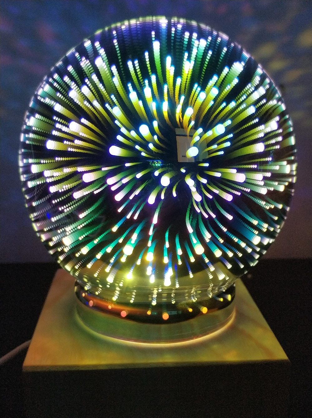 Modern Art-Deco Crystal Ball Night Light