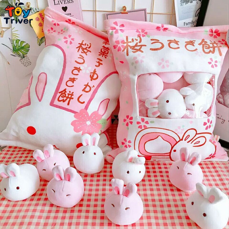 Almohada de peluche de conejo Kawaii