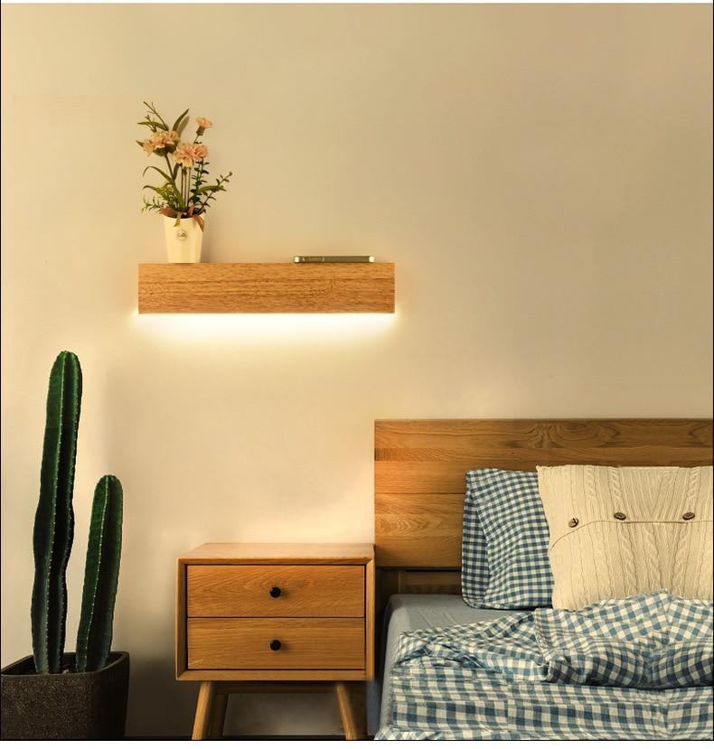 Eliana – Modernes Regal und Lampe aus Eichenholz