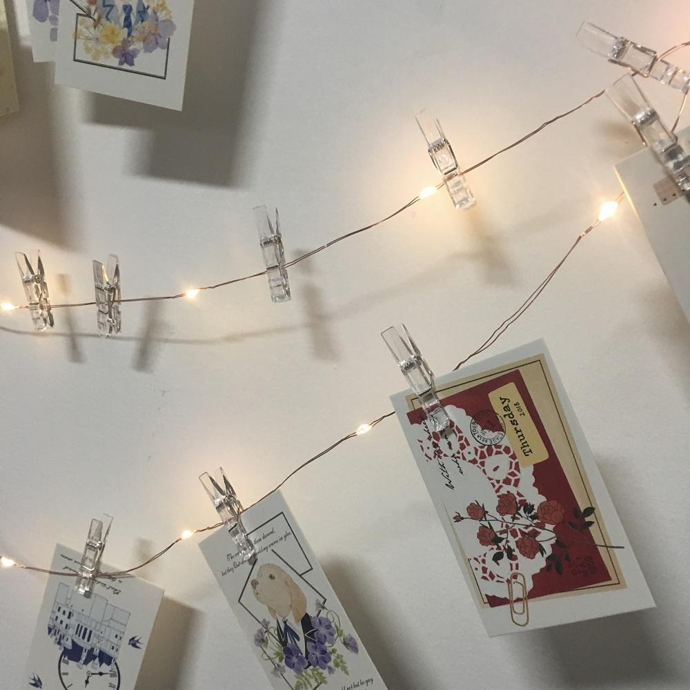 Strung - LED Fairy Light String with Photo Clips