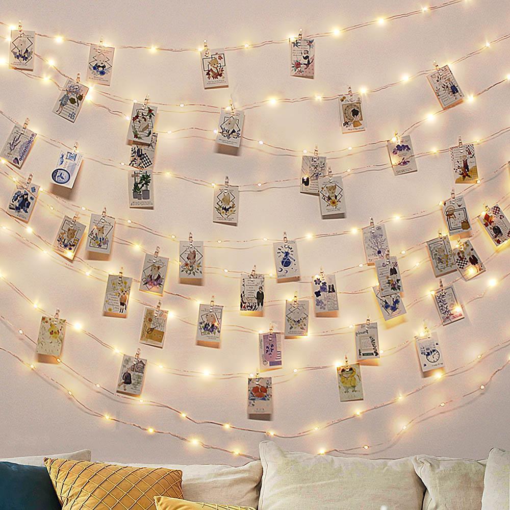 Strung - LED Fairy Light String with Photo Clips