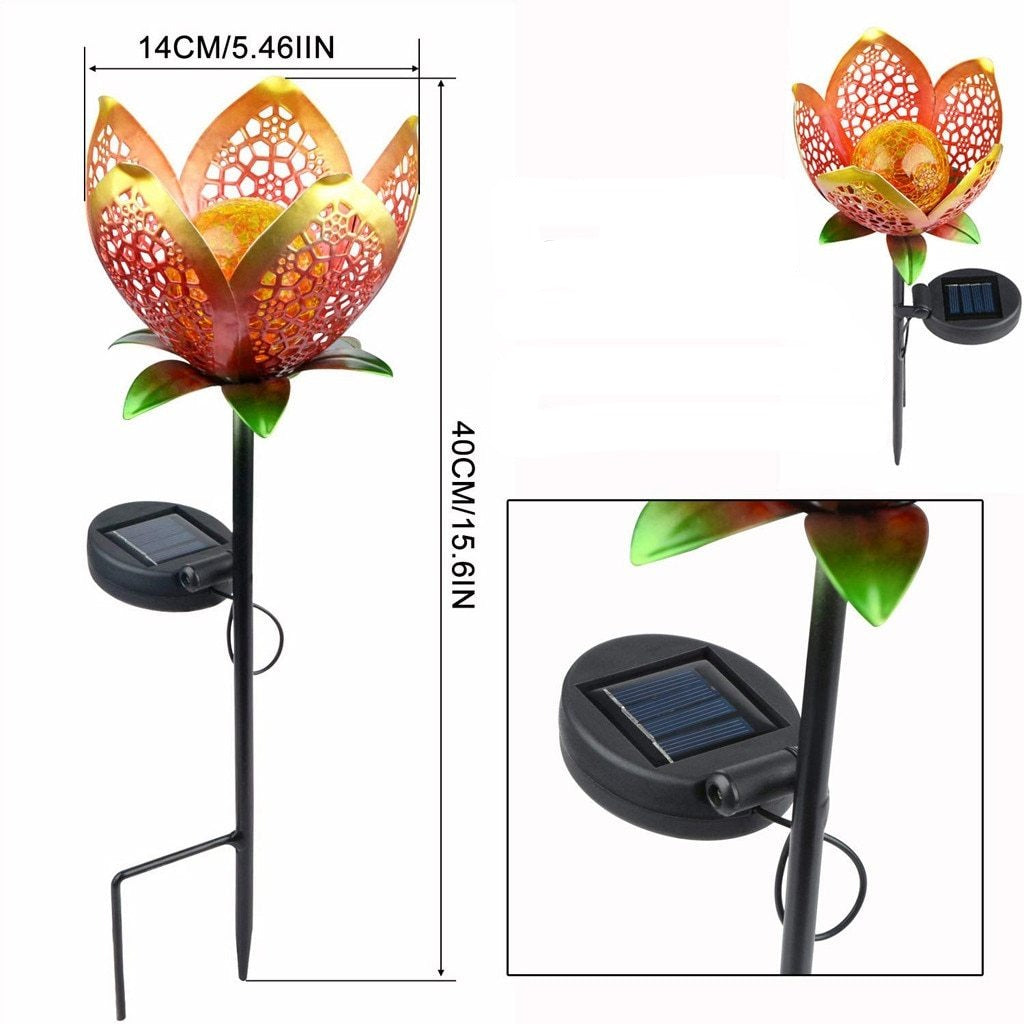 Solar Hollowed Flower Garden Pathway Stake Light