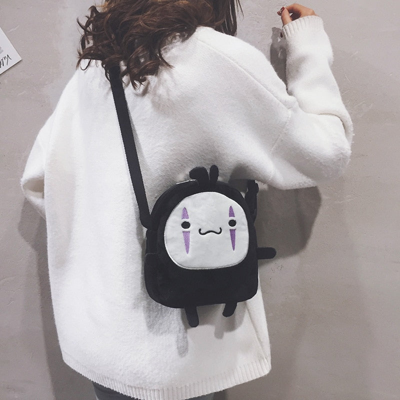 Cute No Face Man Plush Bag