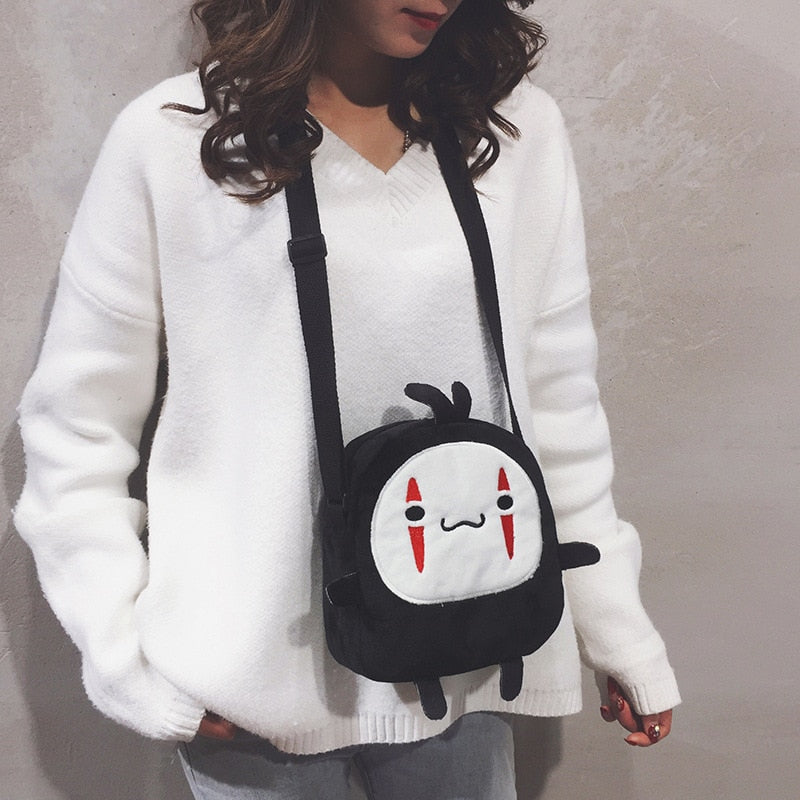 Cute No Face Man Plush Bag