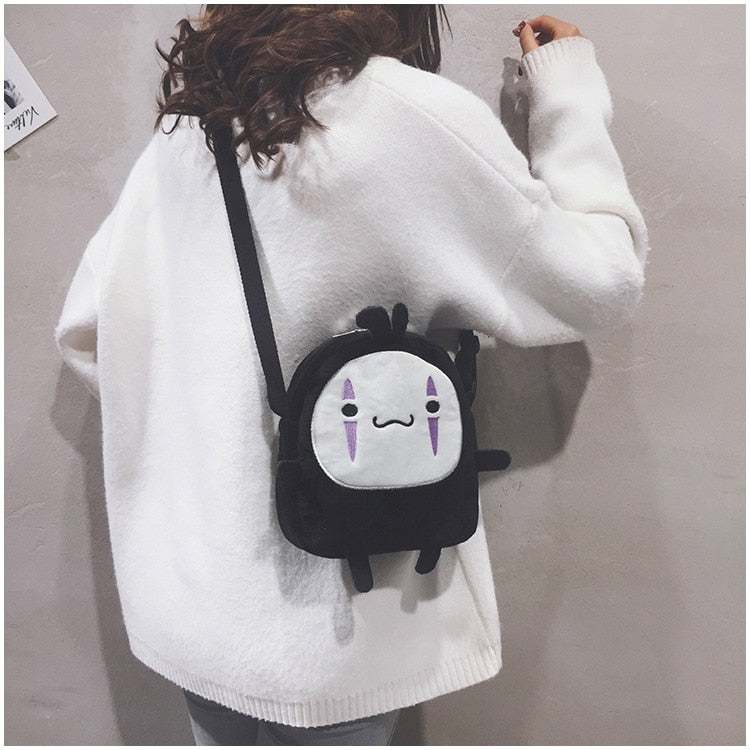 Cute No Face Man Plush Bag