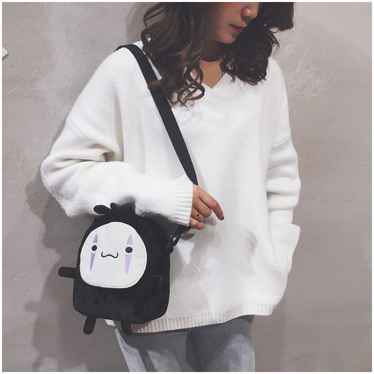 Cute No Face Man Plush Bag