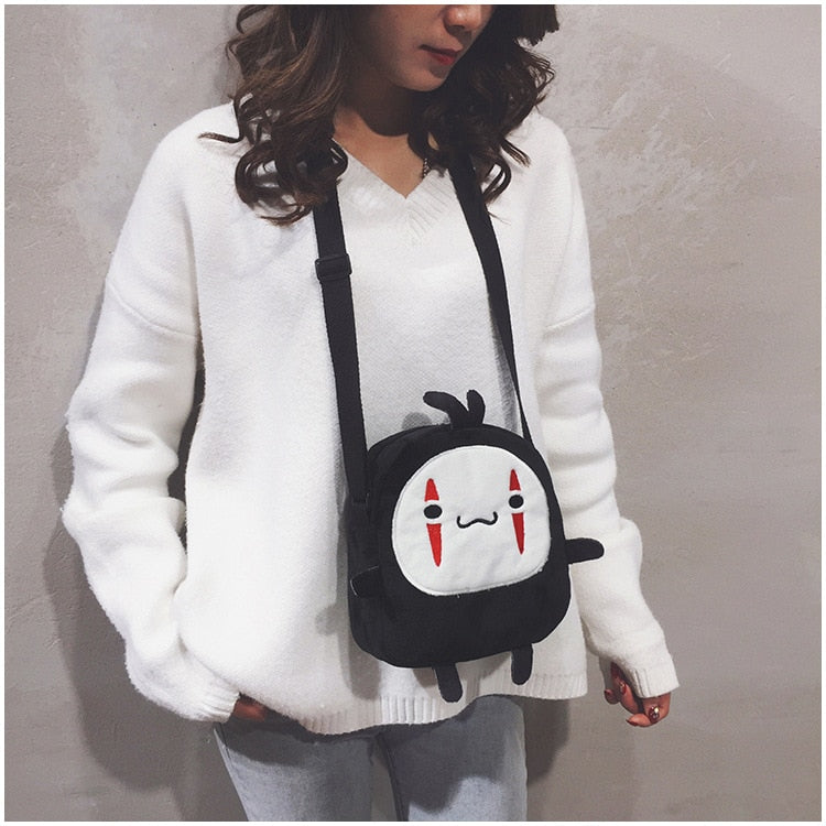 Cute No Face Man Plush Bag