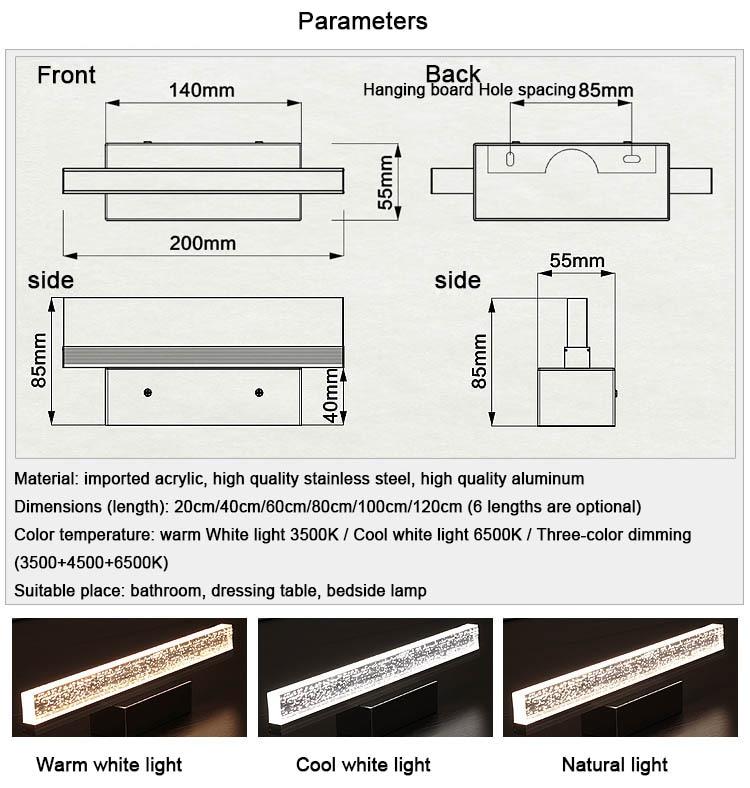 Cleo - Modern Nordic Acrylic Vanity LED Wall Lamp