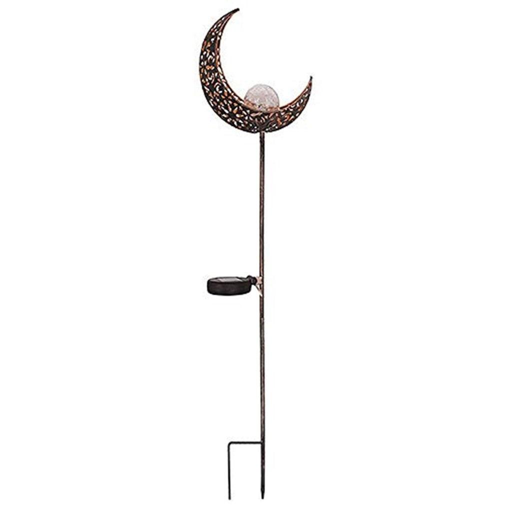 Solar Crescent Moon Stake Garden Light