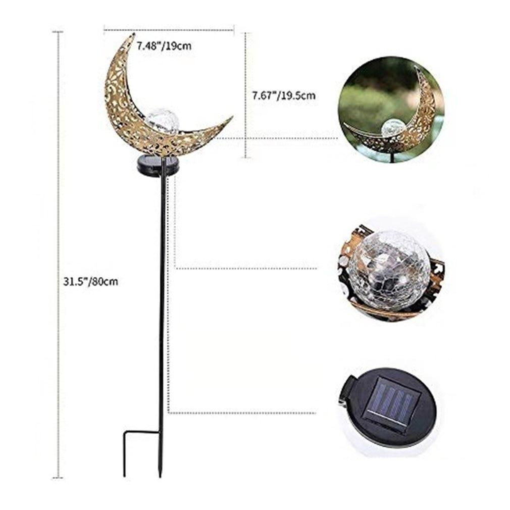 Solar Crescent Moon Stake Garden Light