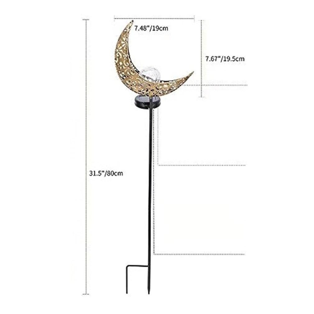 Solar Crescent Moon Stake Garden Light