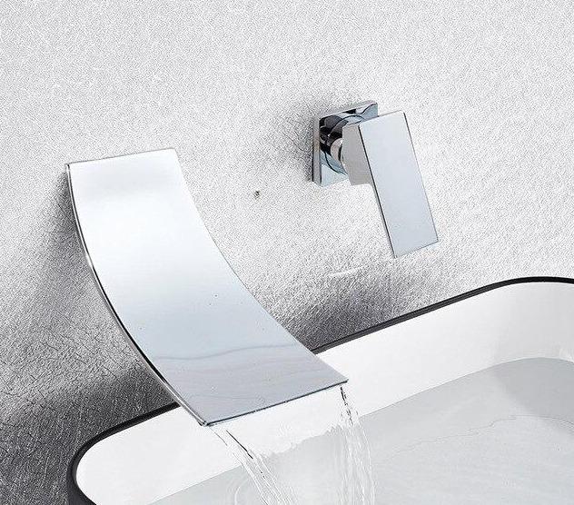 Leon - Chrome Wall Mount Waterfall Flow Single Handle Faucet