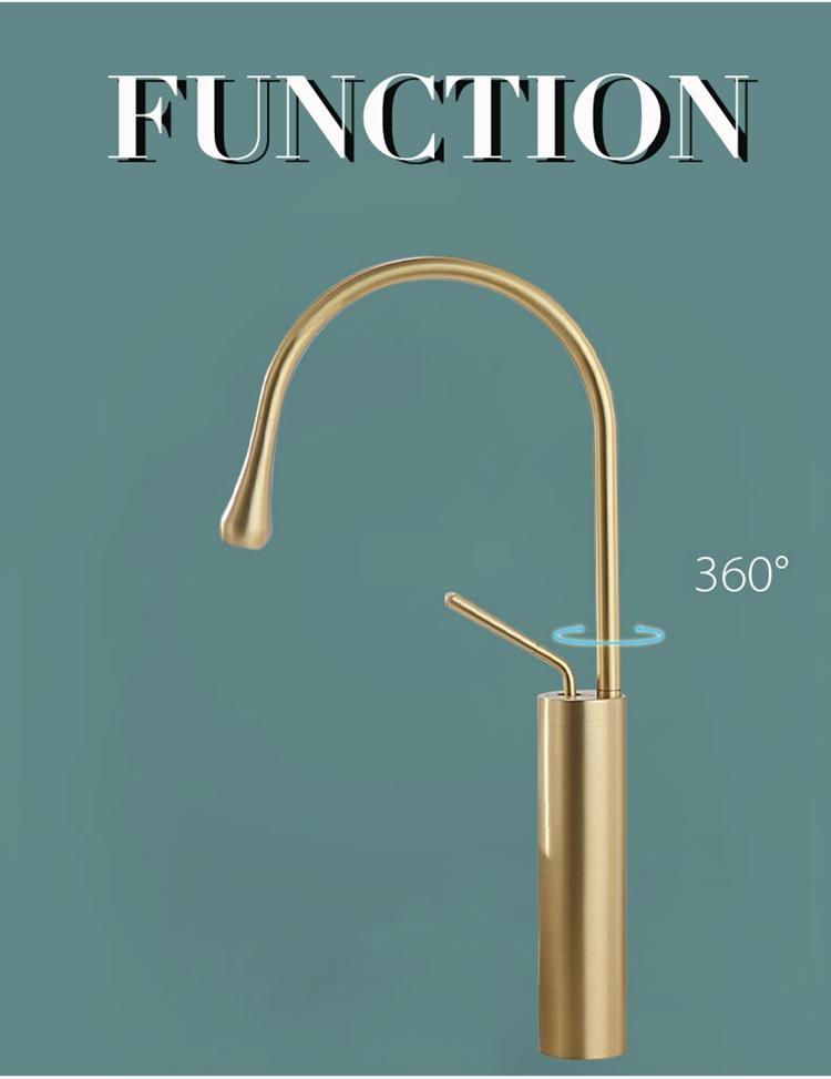 Raffeto - Brass Crane Bathroom Faucet