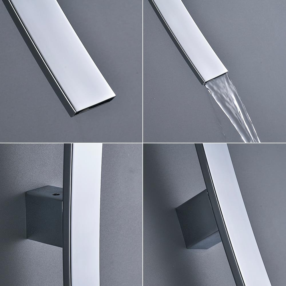 Miquel - Chrome Wall Mounted Waterfall Spout Bathroom Faucet