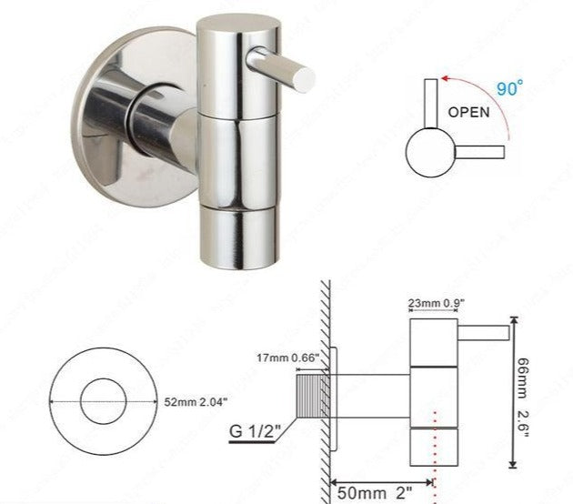 Linus - Chrome Wall Mounted Bathroom Faucet