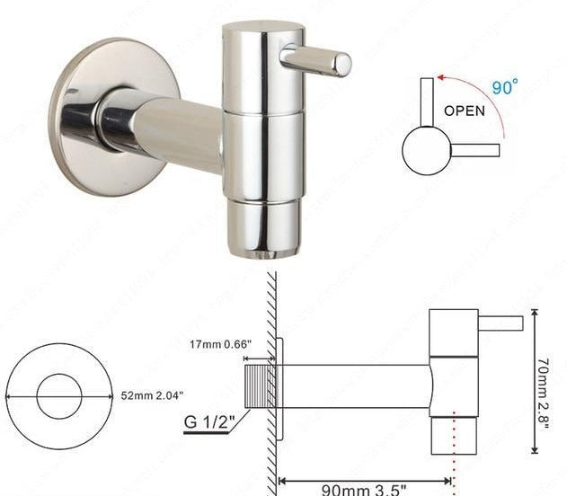 Linus - Chrome Wall Mounted Bathroom Faucet