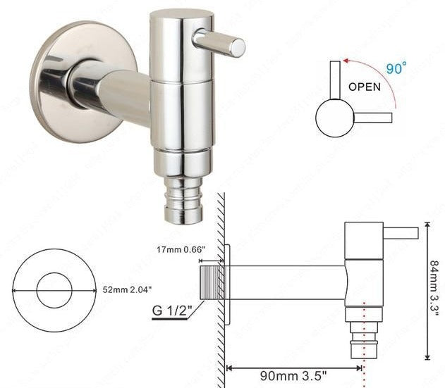 Linus - Chrome Wall Mounted Bathroom Faucet