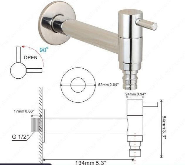 Linus - Chrome Wall Mounted Bathroom Faucet