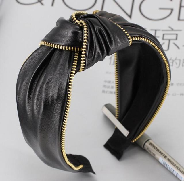 Kpop Zipper Leather Hairband