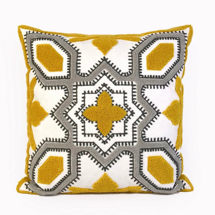 Housse de coussin en carreaux de bazar marocain