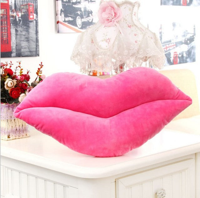 Pink Red Lips Plush Cushion Pillows