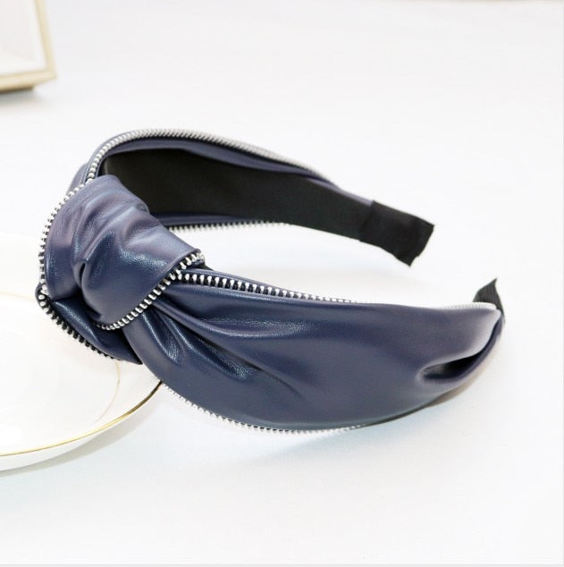 Kpop Zipper Leather Hairband