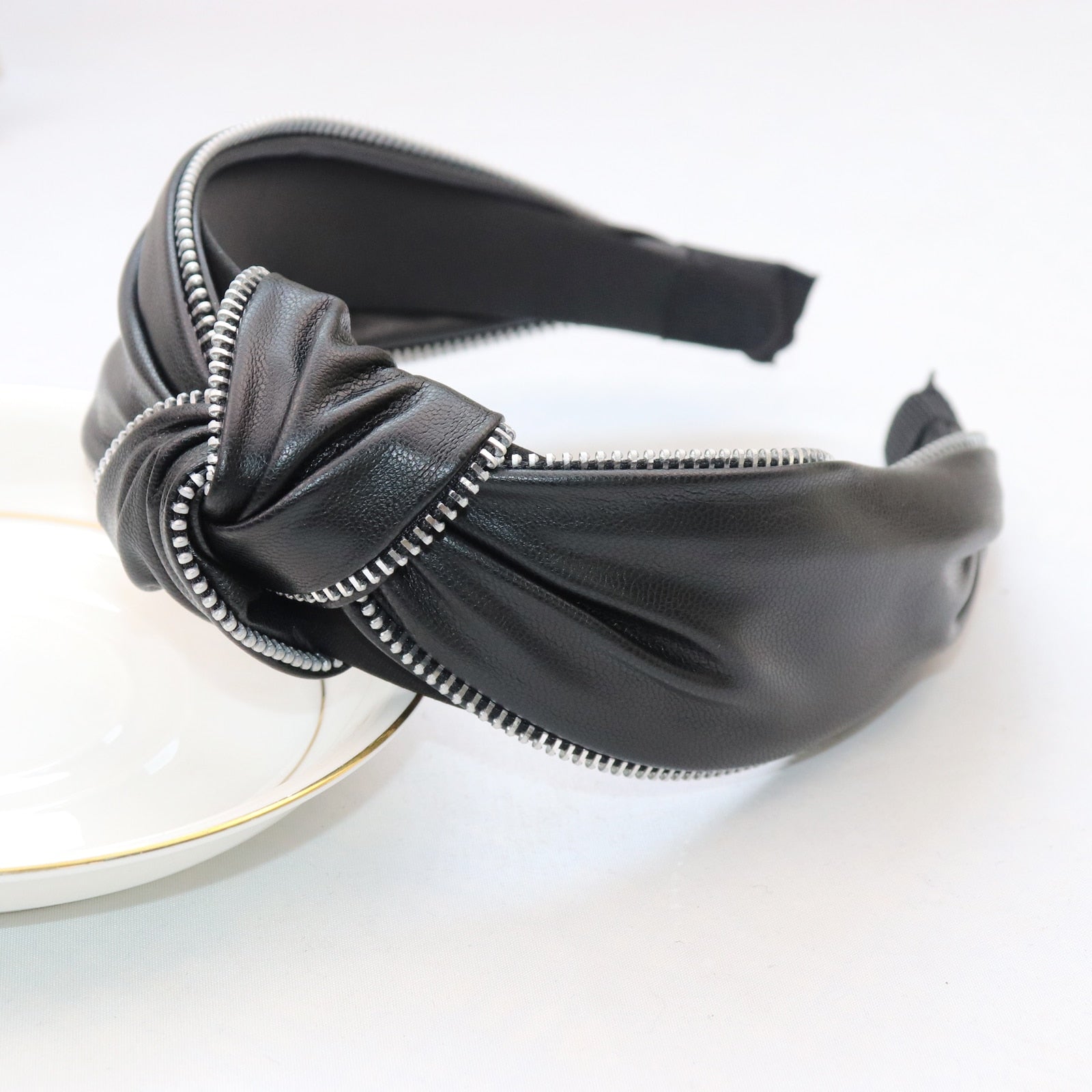 Kpop Zipper Leather Hairband