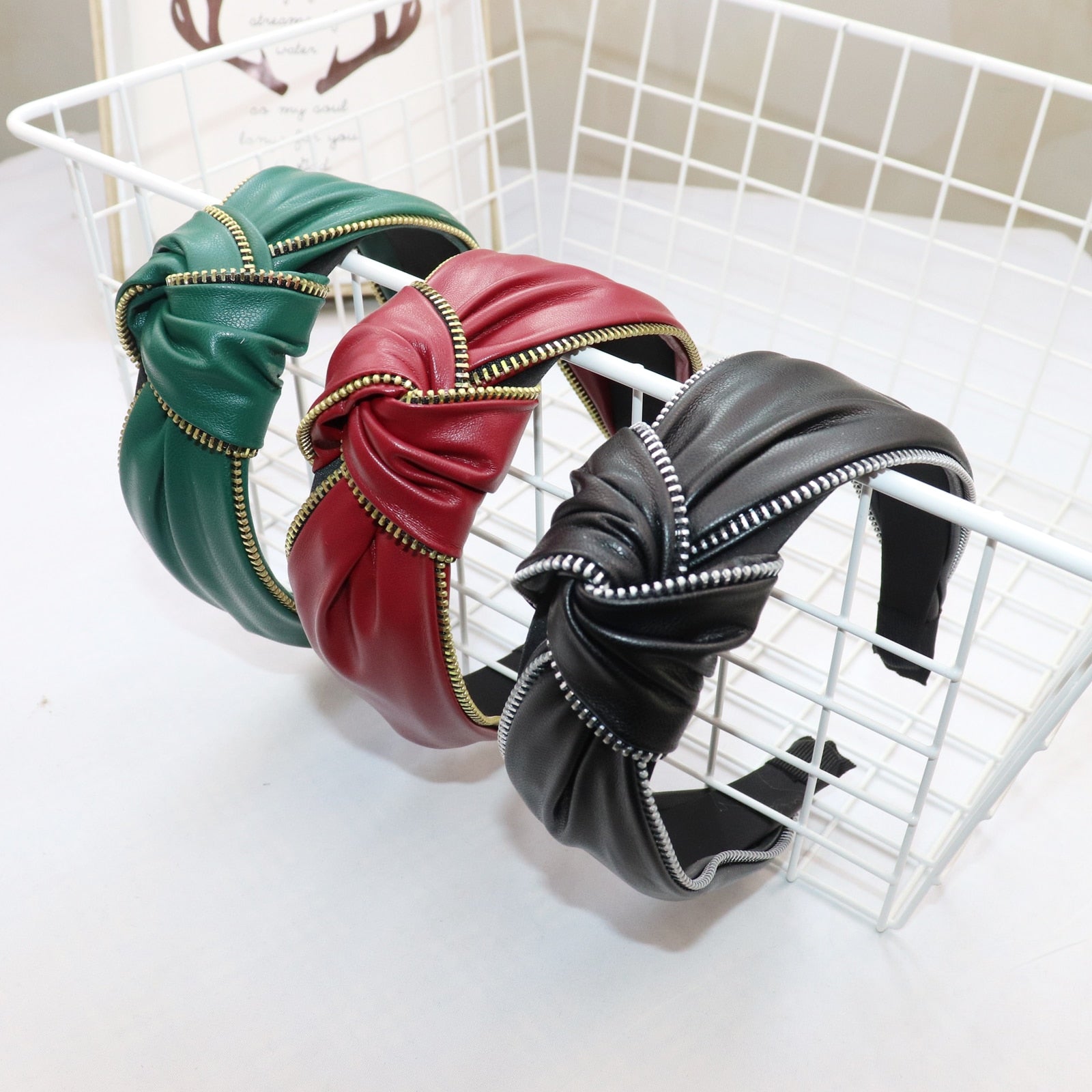 Kpop Zipper Leather Hairband