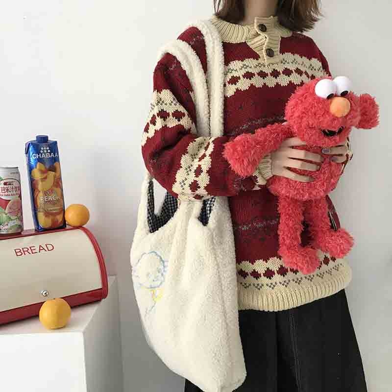 Cute Lamb Plush Shoulder Bag