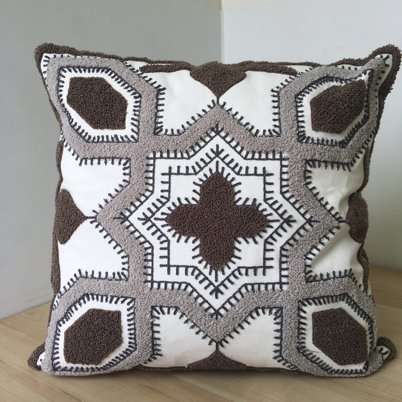 Housse de coussin en carreaux de bazar marocain