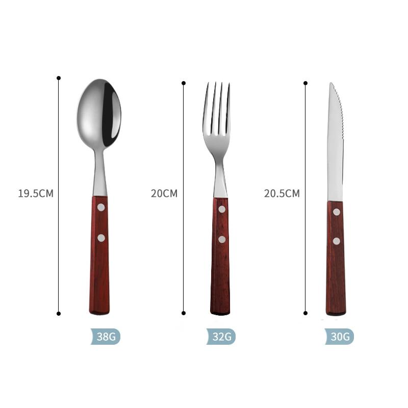 Stainless Steel & Wood Handle Cutlery Set