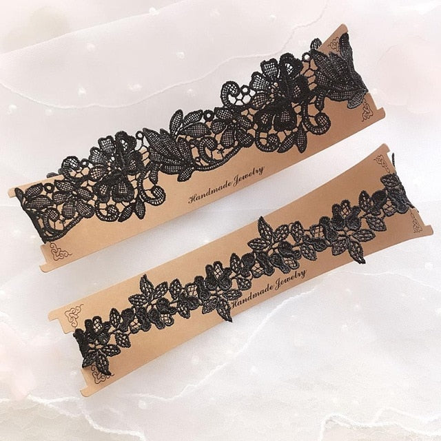 Lolita Lace Embroidery Floral Leg Garters