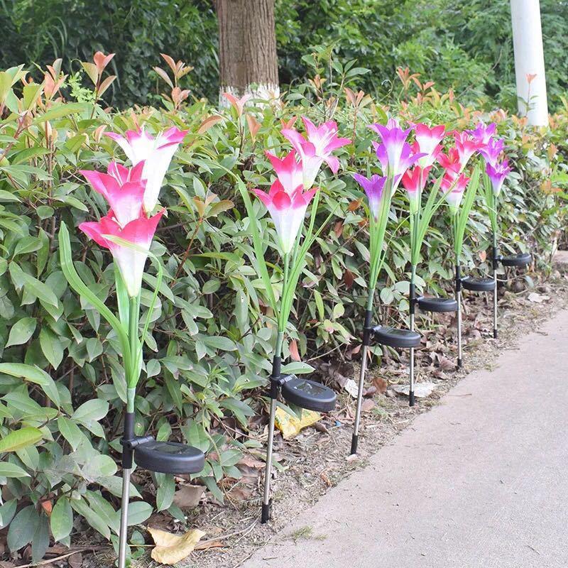 Künstliche Lilien-LED-Gartenleuchten