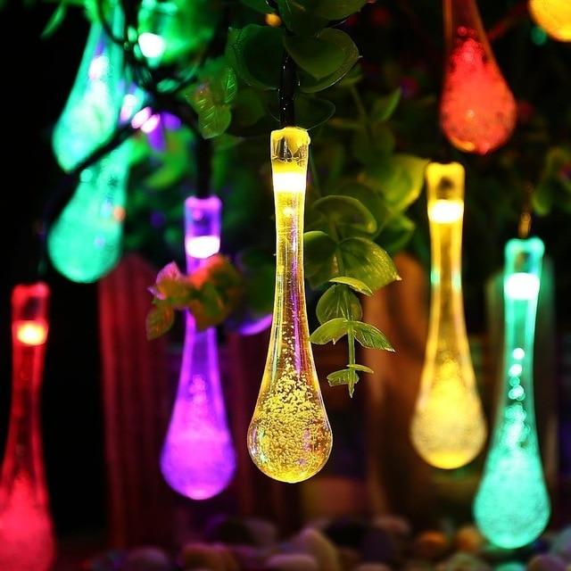 Solar Droplet Bulb String Light