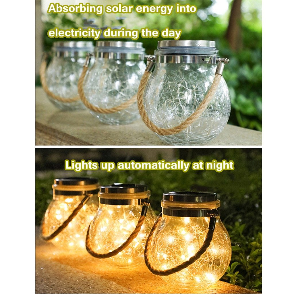 Modern Round Glass Jar Garden Hanging Lamp