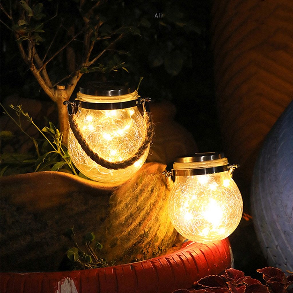 Modern Round Glass Jar Garden Hanging Lamp