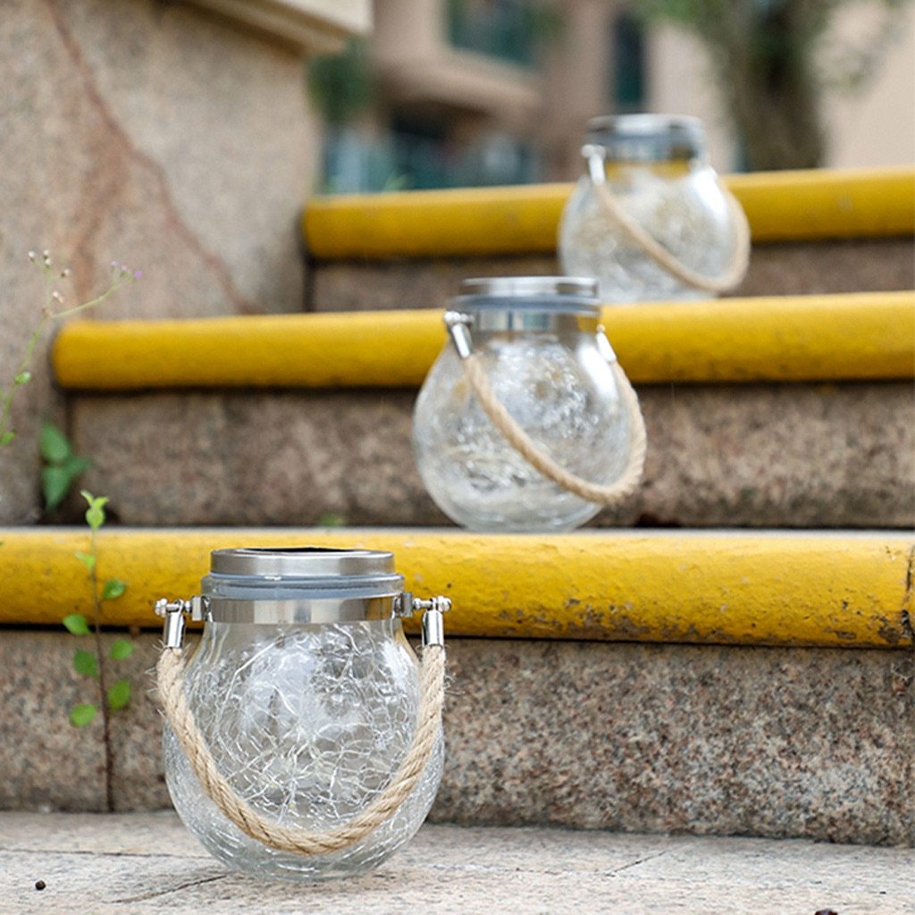 Moderne runde Glasgefäß-Hängelampe für den Garten