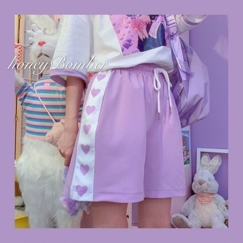 Pantalones cortos Harajuku Love Heart Kawaii