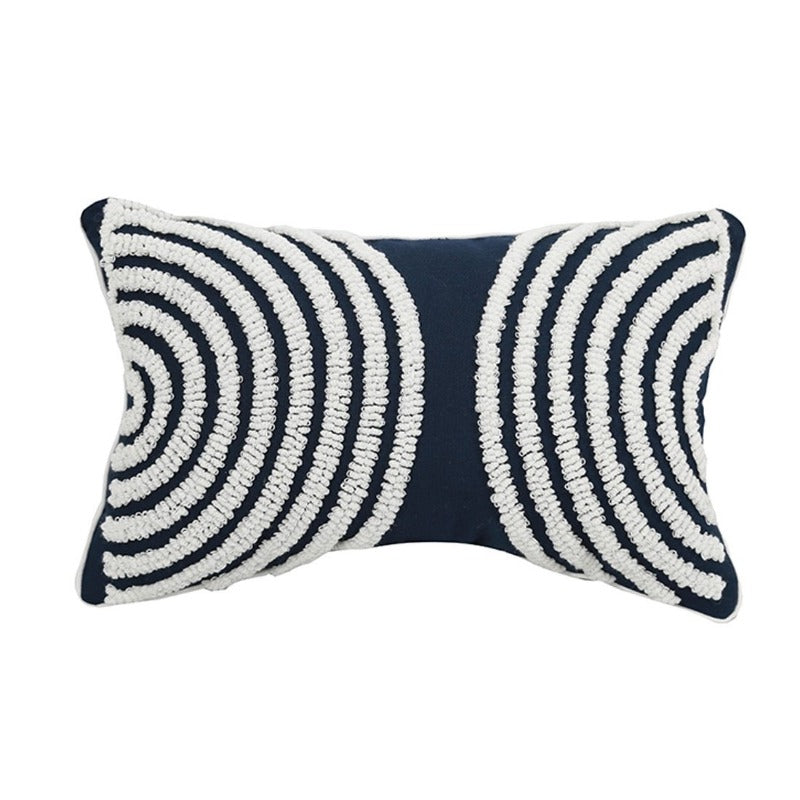 La collection de housses de coussin brodées en cercle concentrique