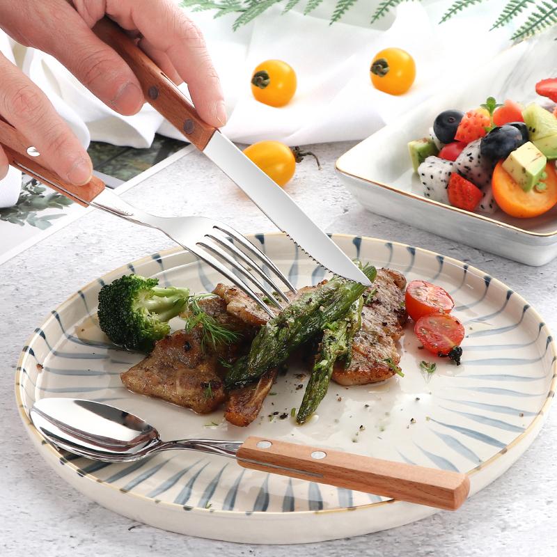 Stainless Steel & Wood Handle Cutlery Set