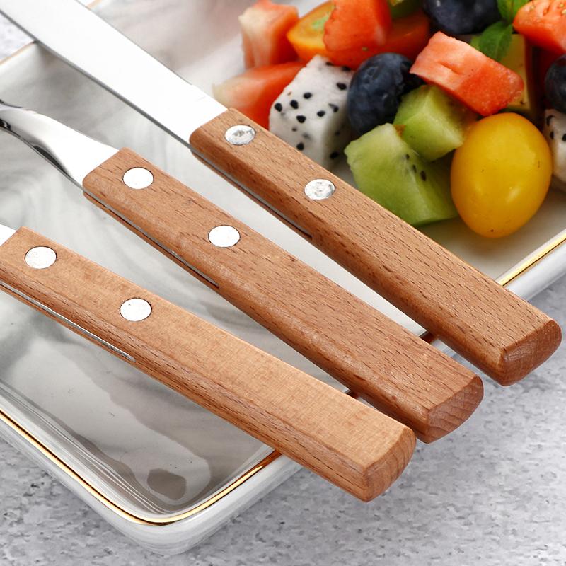 Stainless Steel & Wood Handle Cutlery Set