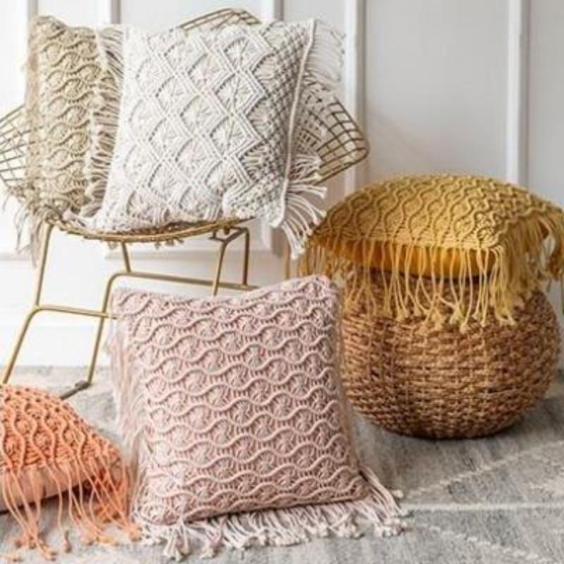 La collection de housses de coussin en macramé Boho Romance