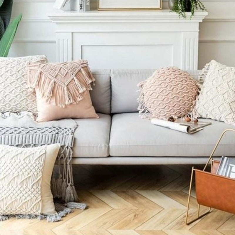 La collection de housses de coussin en macramé Boho Romance