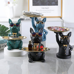 ArtZ® Bulldog Sculpture Table Tray and Piggy Bank