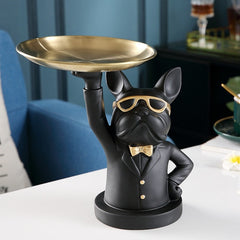 ArtZ® Bulldog Sculpture Table Tray and Piggy Bank