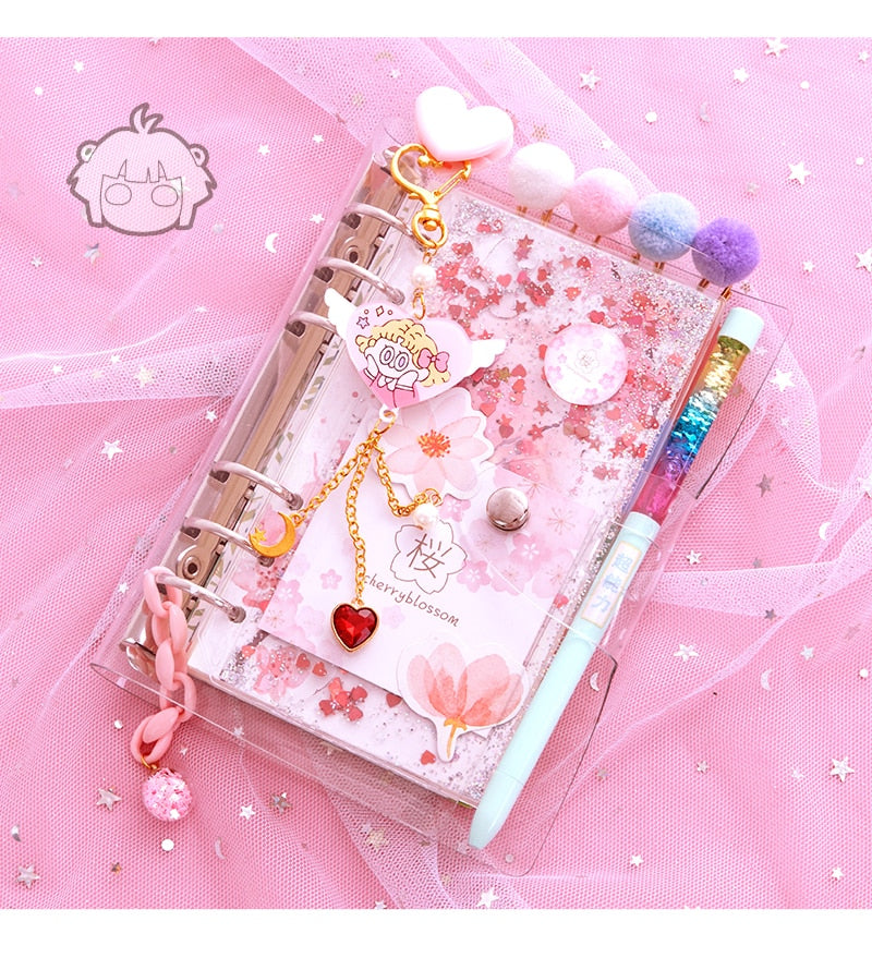 Regalo del cuaderno del diario de las flores de cerezo de Kawaii