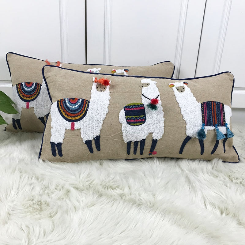 The Three Amigos Alpaca Lumbar Pillow Cover