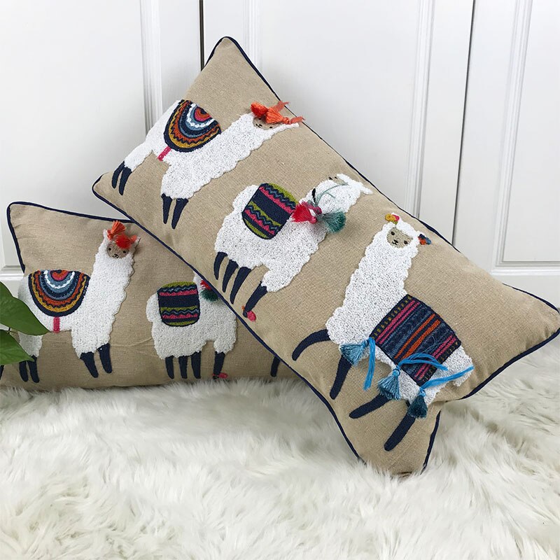 Housse de coussin lombaire en alpaga The Three Amigos